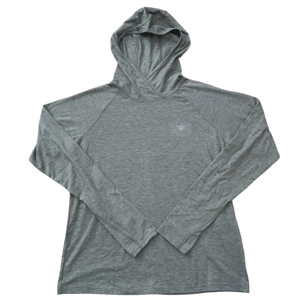 Columbia PFG Uncharted Hoodie Womens Large Green Heathered Sun Shirt FK2575-316